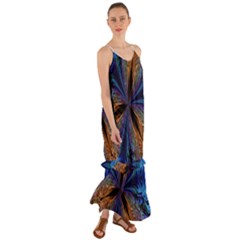 Abstract Background Kaleidoscope Cami Maxi Ruffle Chiffon Dress by Pakrebo