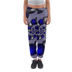 Balls Circles Fractal Silver Blue Women s Jogger Sweatpants by Pakrebo