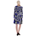 Balls Circles Fractal Silver Blue Long Sleeve Velvet Front Wrap Dress View2