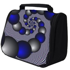 Balls Circles Fractal Silver Blue Full Print Travel Pouch (big) by Pakrebo