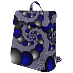 Balls Circles Fractal Silver Blue Flap Top Backpack