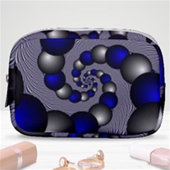 Balls Circles Fractal Silver Blue Make Up Pouch (small) by Pakrebo