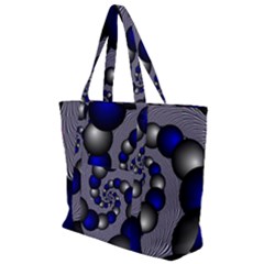 Balls Circles Fractal Silver Blue Zip Up Canvas Bag by Pakrebo