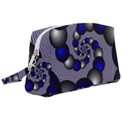 Balls Circles Fractal Silver Blue Wristlet Pouch Bag (large) by Pakrebo