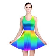 Rainbow Colour Bright Background Reversible Skater Dress