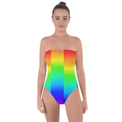 Rainbow Colour Bright Background Tie Back One Piece Swimsuit by Pakrebo