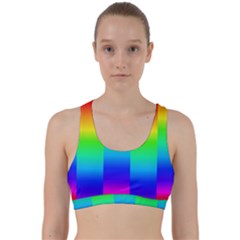 Rainbow Colour Bright Background Back Weave Sports Bra by Pakrebo