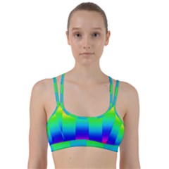 Rainbow Colour Bright Background Line Them Up Sports Bra by Pakrebo