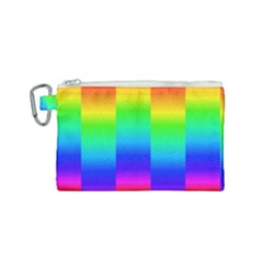 Rainbow Colour Bright Background Canvas Cosmetic Bag (small) by Pakrebo