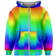 Rainbow Colour Bright Background Kids  Zipper Hoodie Without Drawstring by Pakrebo