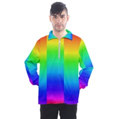 Rainbow Colour Bright Background Men s Half Zip Pullover by Pakrebo