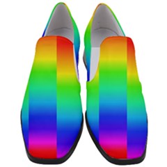 Rainbow Colour Bright Background Women Slip On Heel Loafers by Pakrebo