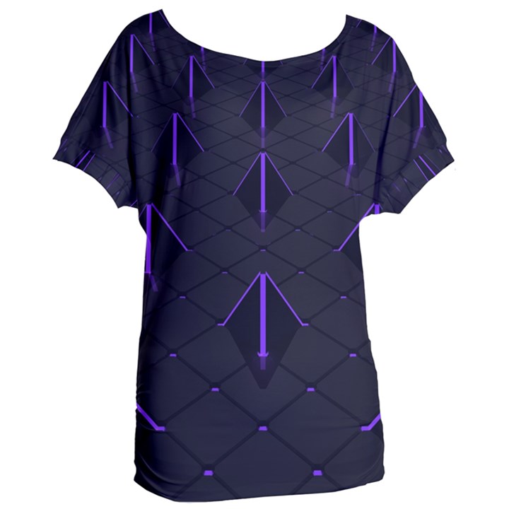 Futuristic Pyramids Perspective Women s Oversized Tee