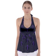 Futuristic Pyramids Perspective Babydoll Tankini Top by Pakrebo