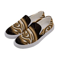 Golden Ornament Round Art Form Women s Canvas Slip Ons