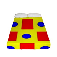 Pattern Design Backdrop Red Blue Yellow Fitted Sheet (full/ Double Size) by Pakrebo