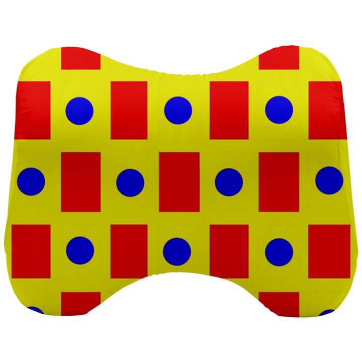 Pattern Design Backdrop Red Blue Yellow Head Support Cushion