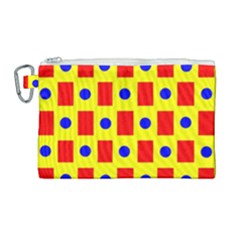 Pattern Design Backdrop Red Blue Yellow Canvas Cosmetic Bag (large) by Pakrebo