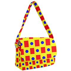 Pattern Design Backdrop Red Blue Yellow Courier Bag by Pakrebo