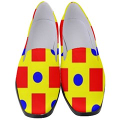 Pattern Design Backdrop Red Blue Yellow Women s Classic Loafer Heels by Pakrebo