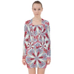 Kaleidoscope Background Bottles V-neck Bodycon Long Sleeve Dress by Pakrebo