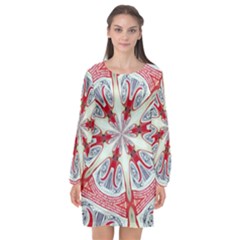 Kaleidoscope Background Bottles Long Sleeve Chiffon Shift Dress  by Pakrebo