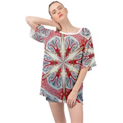 Kaleidoscope Background Bottles Oversized Chiffon Top