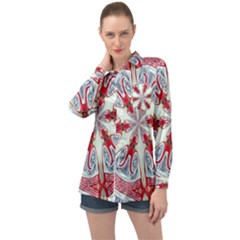 Kaleidoscope Background Bottles Long Sleeve Satin Shirt