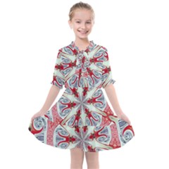 Kaleidoscope Background Bottles Kids  All Frills Chiffon Dress by Pakrebo