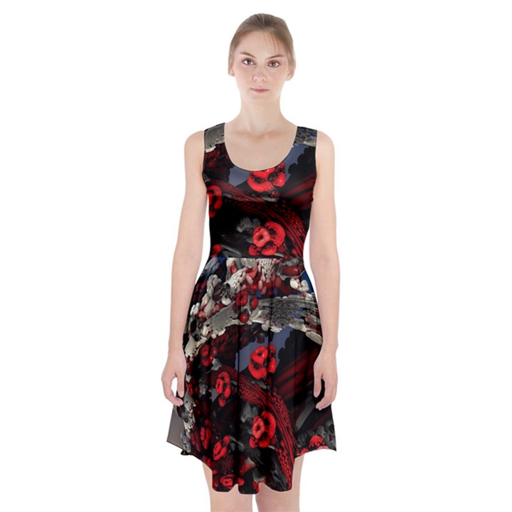 Fractal Flowers Free Illustration Racerback Midi Dress