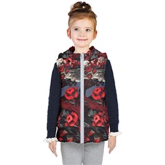 Fractal Flowers Free Illustration Kids  Hooded Puffer Vest by Pakrebo