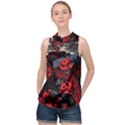 Fractal Flowers Free Illustration High Neck Satin Top View1