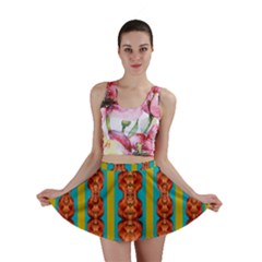 Love For The Fantasy Flowers With Happy Joy Mini Skirt by pepitasart