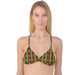 Love For The Fantasy Flowers With Happy Joy Reversible Tri Bikini Top