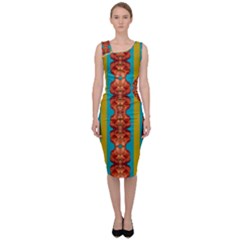 Love For The Fantasy Flowers With Happy Joy Sleeveless Pencil Dress by pepitasart