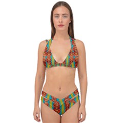 Love For The Fantasy Flowers With Happy Joy Double Strap Halter Bikini Set by pepitasart