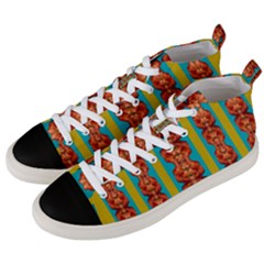 Love For The Fantasy Flowers With Happy Joy Men s Mid-top Canvas Sneakers by pepitasart