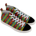 Love For The Fantasy Flowers With Happy Joy Men s Mid-Top Canvas Sneakers View3