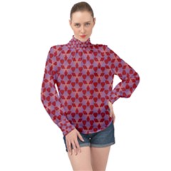 Pattern New Seamless High Neck Long Sleeve Chiffon Top