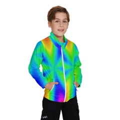 Rainbow Colour Bright Background Kids  Windbreaker by Pakrebo