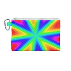 Rainbow Colour Bright Background Canvas Cosmetic Bag (medium) by Pakrebo