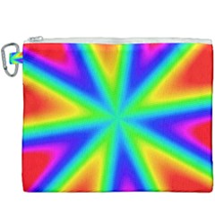 Rainbow Colour Bright Background Canvas Cosmetic Bag (xxxl) by Pakrebo