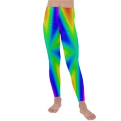 Rainbow Colour Bright Background Kids  Lightweight Velour Leggings by Pakrebo