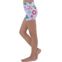 Birds Floral Flowers Retro Spring Kids  Lightweight Velour Yoga Shorts View2