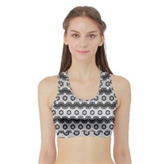 Pattern Abstractstyle Seamless Sports Bra With Border by Pakrebo