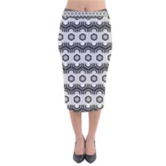 Pattern Abstractstyle Seamless Velvet Midi Pencil Skirt by Pakrebo