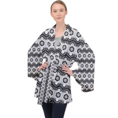 Pattern Abstractstyle Seamless Velvet Kimono Robe by Pakrebo