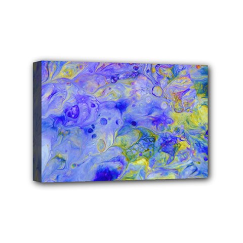 Abstract Blue Mini Canvas 6  X 4  (stretched) by Pakrebo