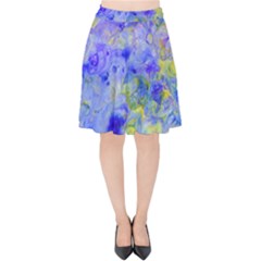 Abstract Blue Velvet High Waist Skirt by Pakrebo