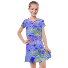 Abstract Blue Kids  Cross Web Dress